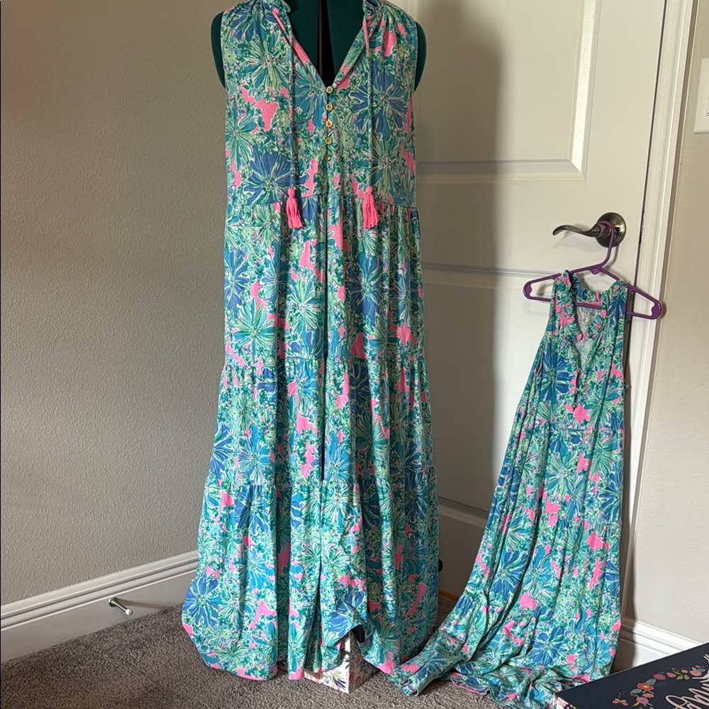 Lilly Pulitzer L Dress. Floral Maxi Dress.